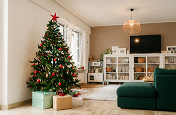 Christmas tree in living room