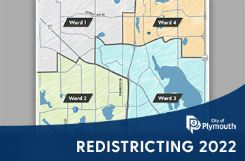 Map of Plymouth's four wards with the text 