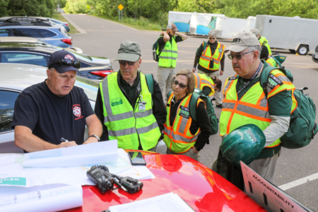 CERT members training with the Plymouth Fire Department