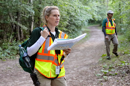 CERT members training outdoors