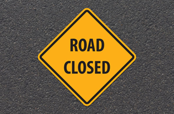 Road closed sign graphic