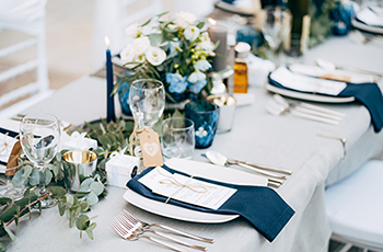 Photo of a table set for a special event