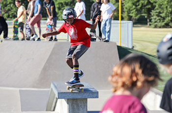 A skater participating in the Summer Skate Series in Plymouth