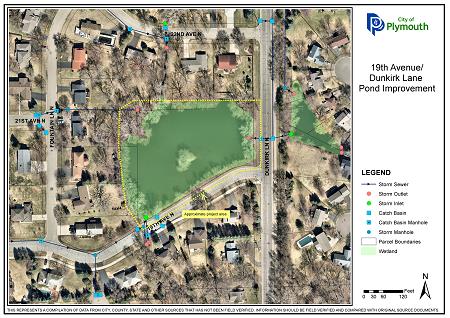 19th and Dunkirk pond improvement map