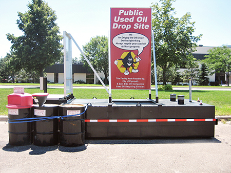 Photo of the oil drop off at the Plymouth Maintenance Facility