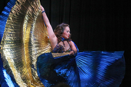 A photo of a Blue Lotus dancer performing in Plymouth