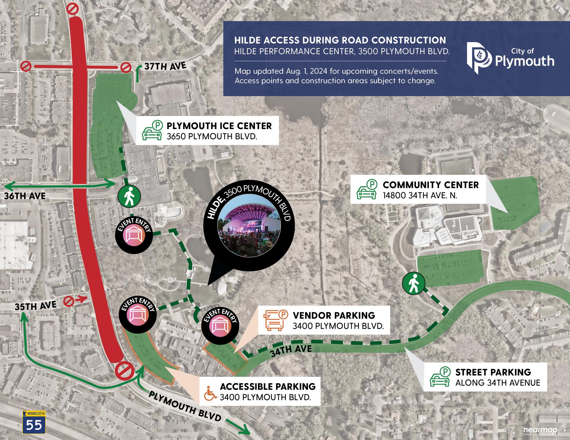 Music in Plymouth Hilde Access Map