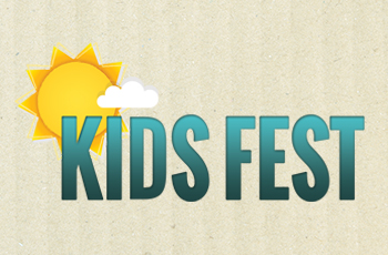 image of Kids Fest logo with a yellow sun and cloud