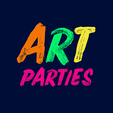 Colorful text that says "Art Parties"