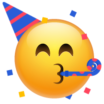 Emoji wearing a party hat