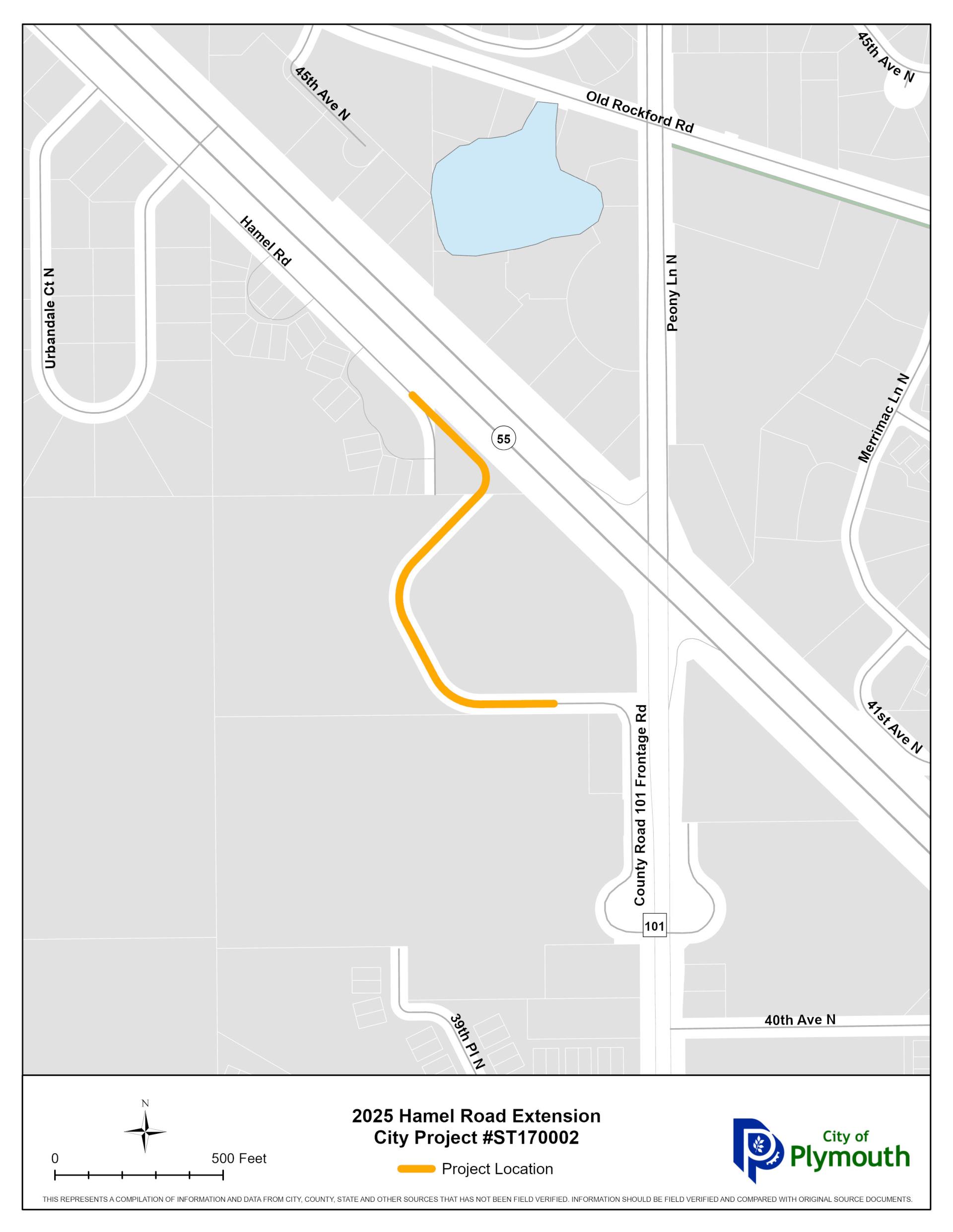 Hamel Road Extension location map