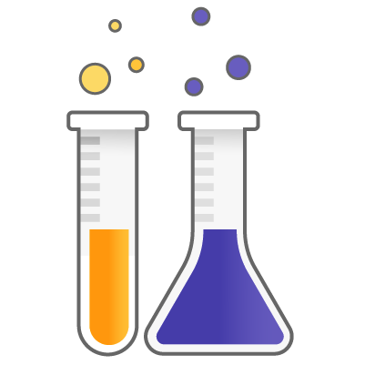 image of chemistry test tube and beaker