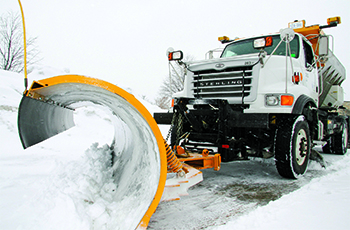 Snow plow in Plymouth