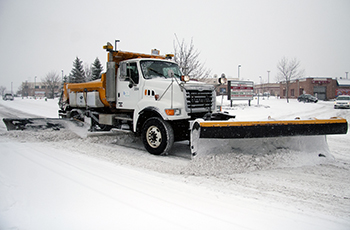 Snow plow in Plymouth