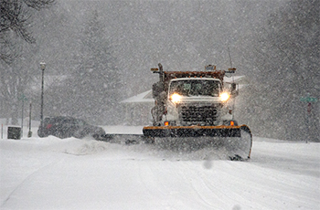 Snow plow in Plymouth