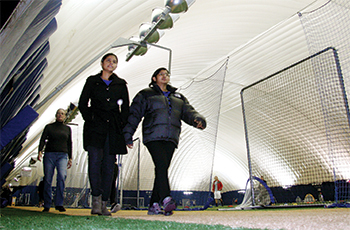 Free indoor walking and jogging at the Plymouth Creek Center Fieldhouse dome