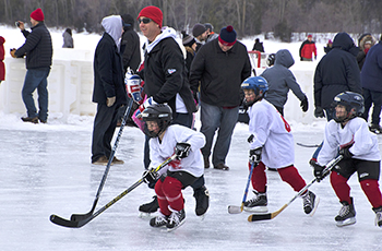 Outdoor ice skating in Plymouth