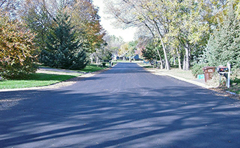 A smooth, freshly paved street