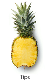 Pineapple cut in half