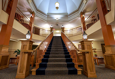 Grand staircase and entry way