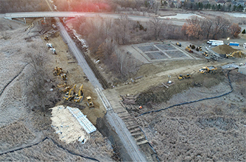 Canadian Pacific train derailment site in Plymouth