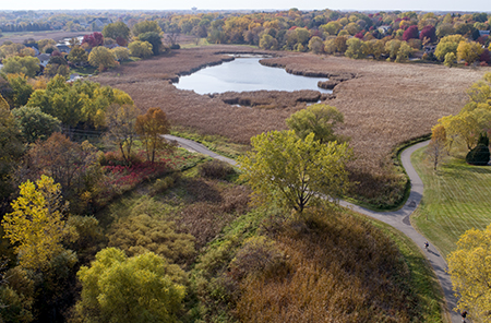 Aerial view of Turtle Lake Park in Plymouth